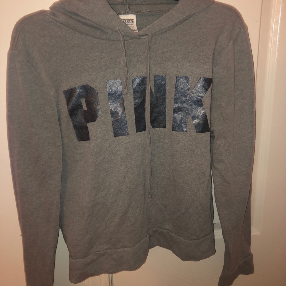 PINK gray thin hoodie
